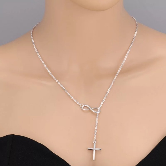 “His” Minimalist Infinity Cross Faith Necklace - Picture 5 of 8